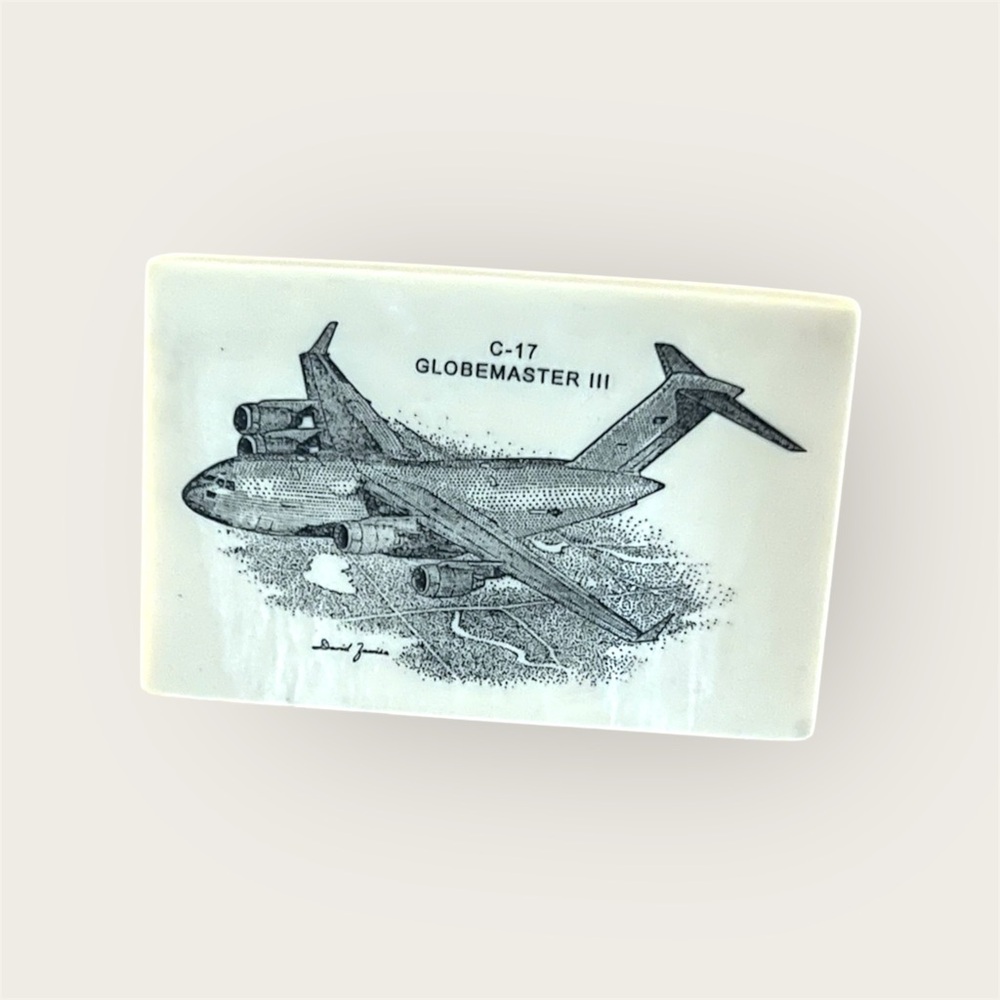 C-17 Globemaster III Aircraft Art Plus Etched Paperweight Military Airplane